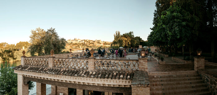 Panorama-terraza-cigarral-del-angel Celebración de cóctel en la Terraza del Río del Cigarral del Ángel con visitas a Toledo y el Río Tajo