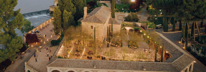 Panorámica aérea del Mirador del Río del Cigarral del Ángel de Toledo
